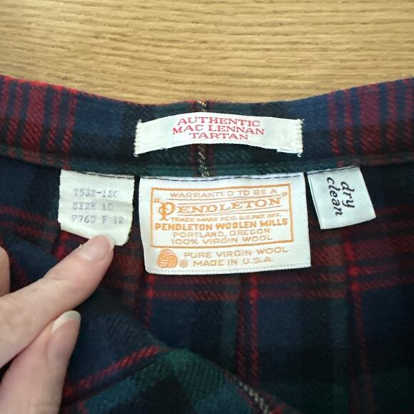 Pendleton Woolen Mills Skirt Pleated Authentic Mac Lennan Tartan Blue Red - Picture 3 of 5